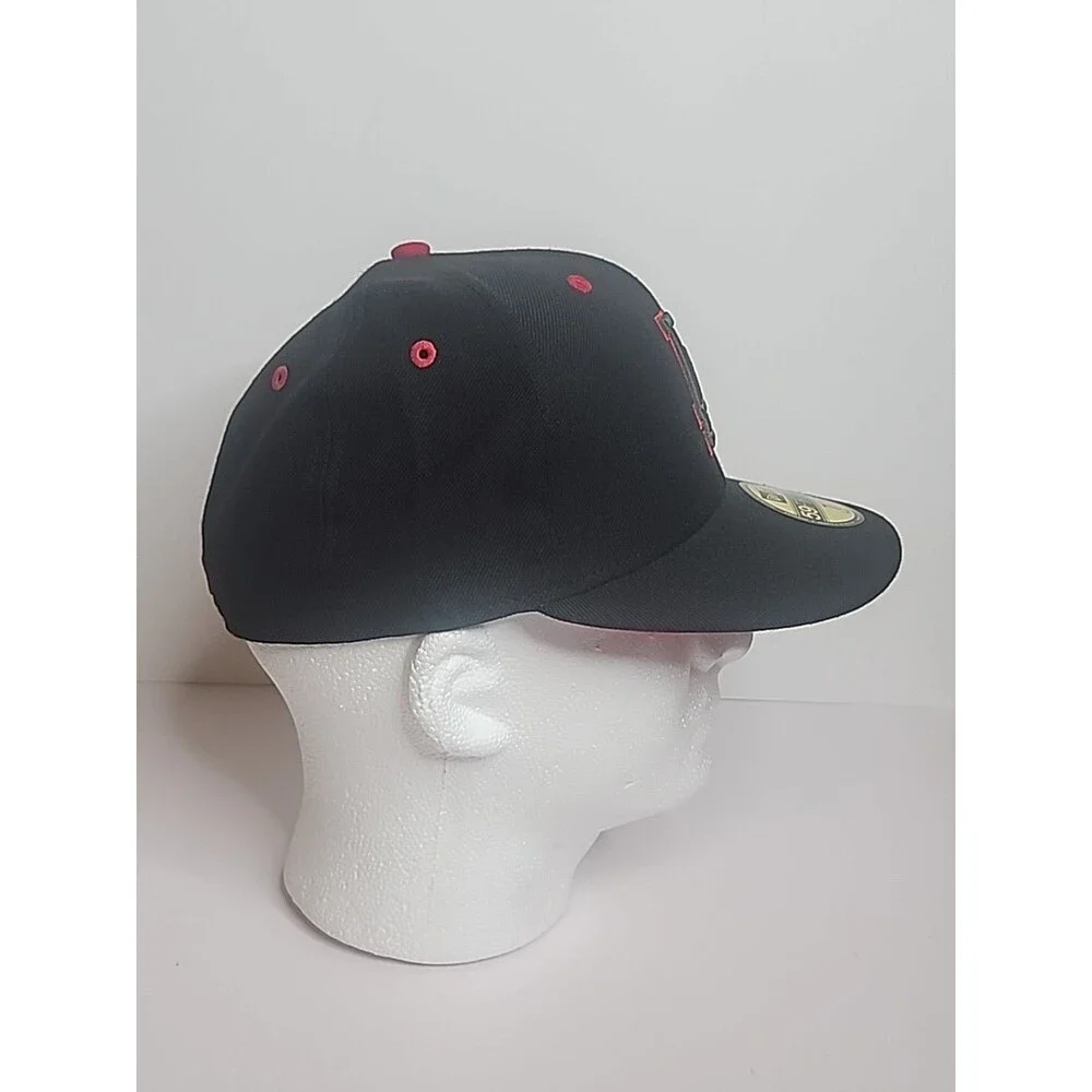 Los Angeles Dodgers New Era 59Fifty Cap Hat Size 7 Black W/ Green & Red Logo MLB